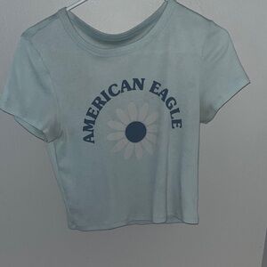 American Eagle Light Blue Baby Tee